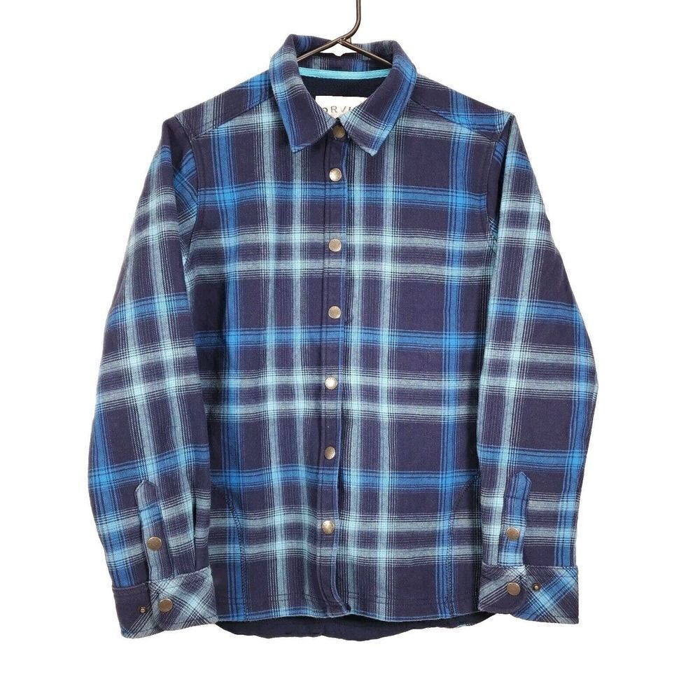 Orvis Blue Plaid Button Down Shirt